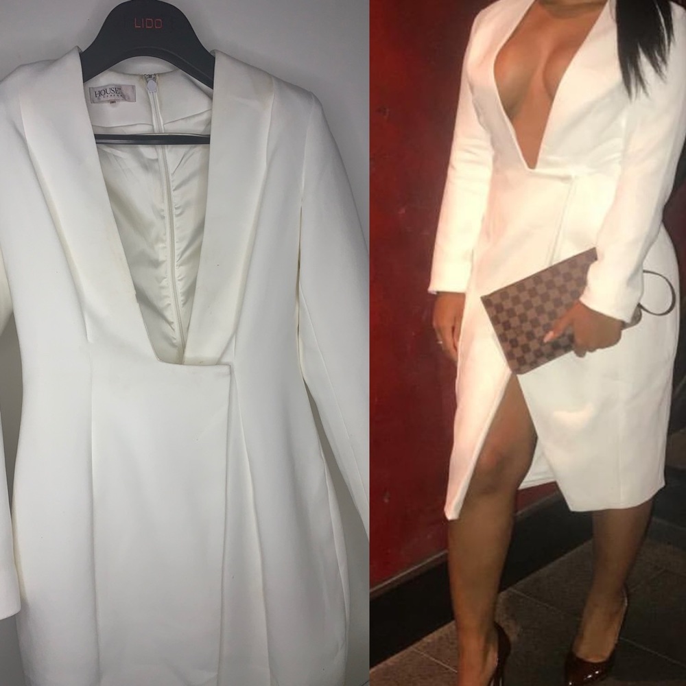 House of cb White blazer dress sz Medium
